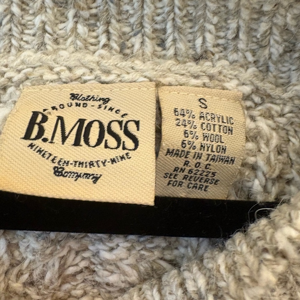 Vintage B. Moss Cable Knit Sweater Size Small - Picture 2 of 4